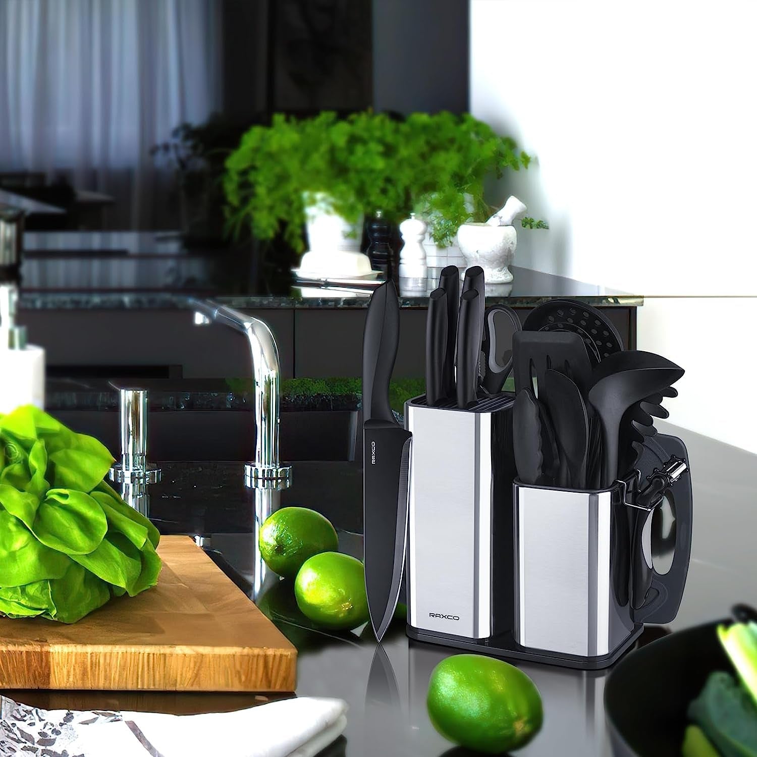 kitchen-utensils-set-18-piece-cooking-utensils-and-knife-set-black