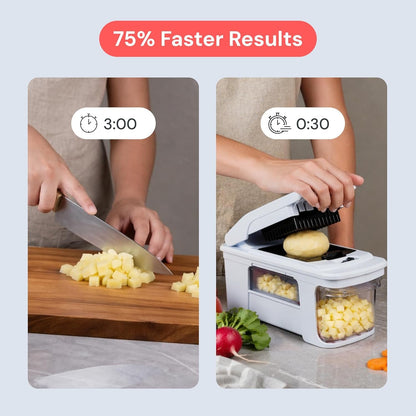 Pro XL Vegetable Chopper & Mandoline Slicer W Pull-Out Catch Tray | 4 in 1 Veggie, Onion & Fruit Slicer, Dicer & Grater with Sharp Stainless Steel Blades - XL Food Prep Set (White)6