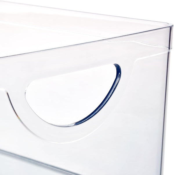 Stackable Open-Front Storage Bin with Handles, Clear8