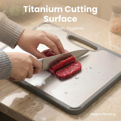 Titanium Cutting Board for Kitchen, with Holder, 3 Pack, Silver | Food-Grade Titanium Surface with a Non-Porous, Double-Sided Design for Easy Cleaning and Hygienic Food Prep3