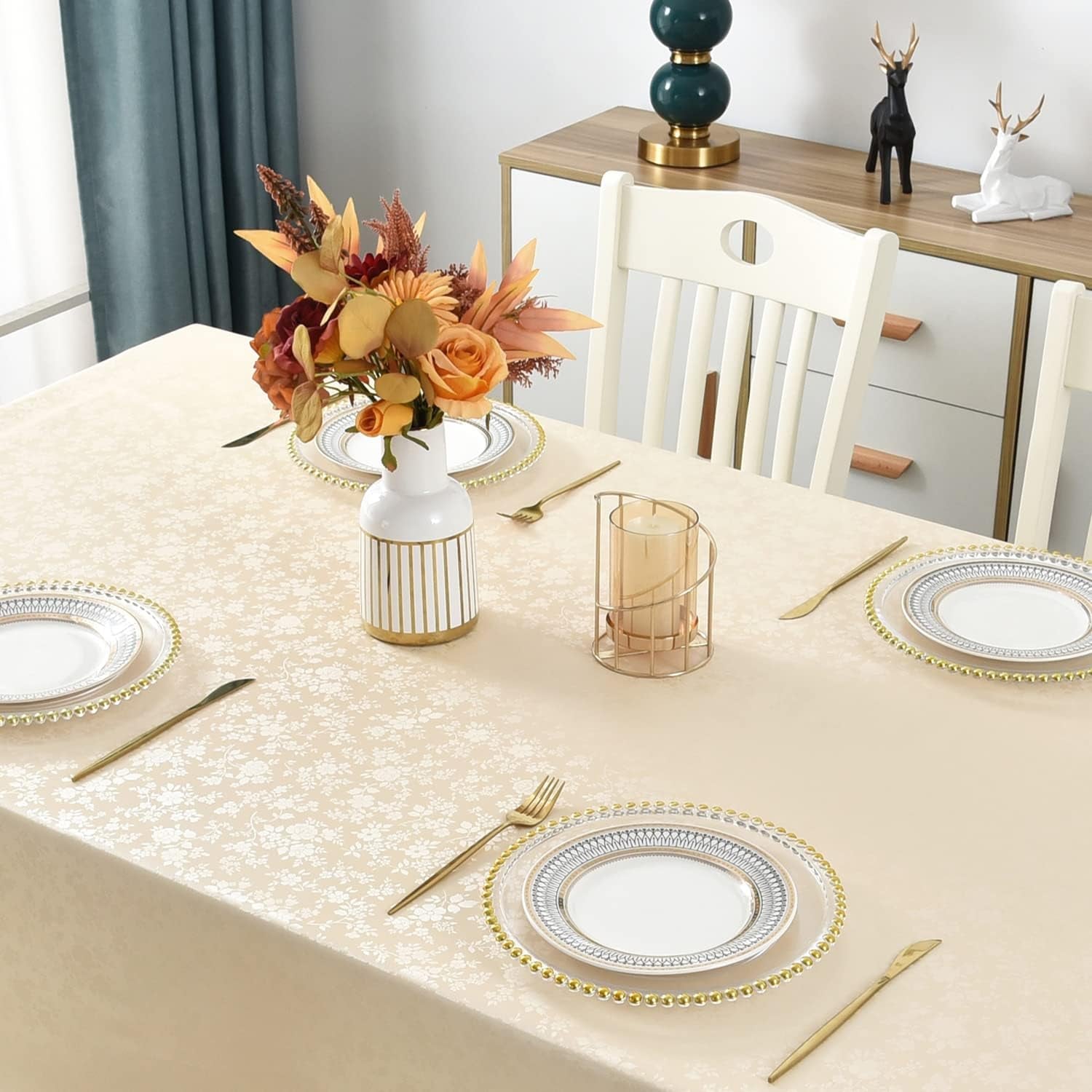 waterproof-vinyl-tablecloth-rectangle-60-x-84-inch-rose-beige