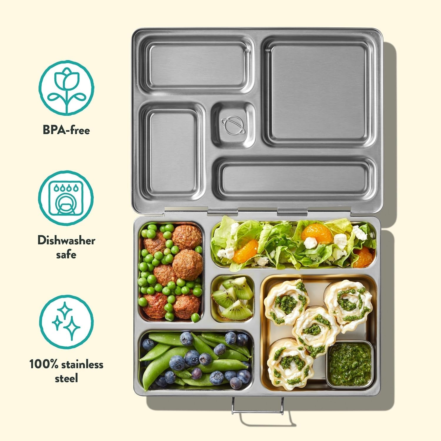 rover-stainless-steel-bento-box-style-lunch-box-for-kids-with-5-compartments-durable-dishwasher-safe-and-bpa-free-food-container