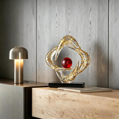 Modern Sculptures Living Room Shelf Decor Home Décor Accents | Gold Abstract Art Accessories Decoration for Coffee Table Entryway Console Office Desk Nightstand Shelves Housewarming Gift4