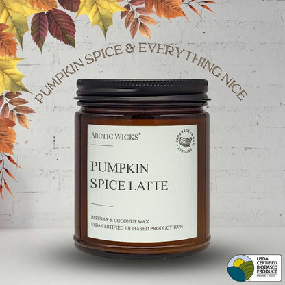Pumpkin Spice Latte Candle, 9Oz Coconut Beeswax, Non-Toxic3