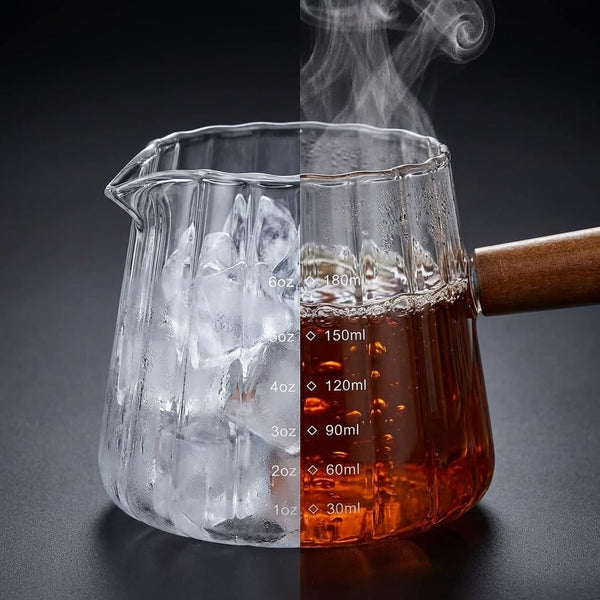 6OZ Espresso Cups Glass,  Espresso Shot Cup with V-Shaped Mouth, Glass Measuring Cup, Markings in Both Oz & Ml3