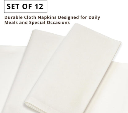 Cloth Dinner Napkins 18X18 In, Set of 12, Cream6