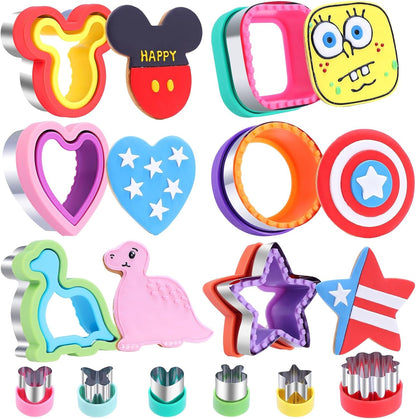 12 Pcs Sandwich Cutter and Sealer Set, Bread Decruster Pancake Maker DIY Cookie Cutters Vegetable Cutter Shapes for Kids, Ideal for School Lunch Boxes and Bento Boxes Boys Girls8