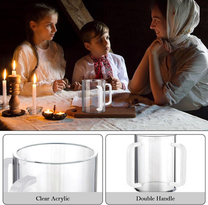 2 Pcs Judaica Hand Washing Cup Jewish Netilat Yadayim,White Handle5
