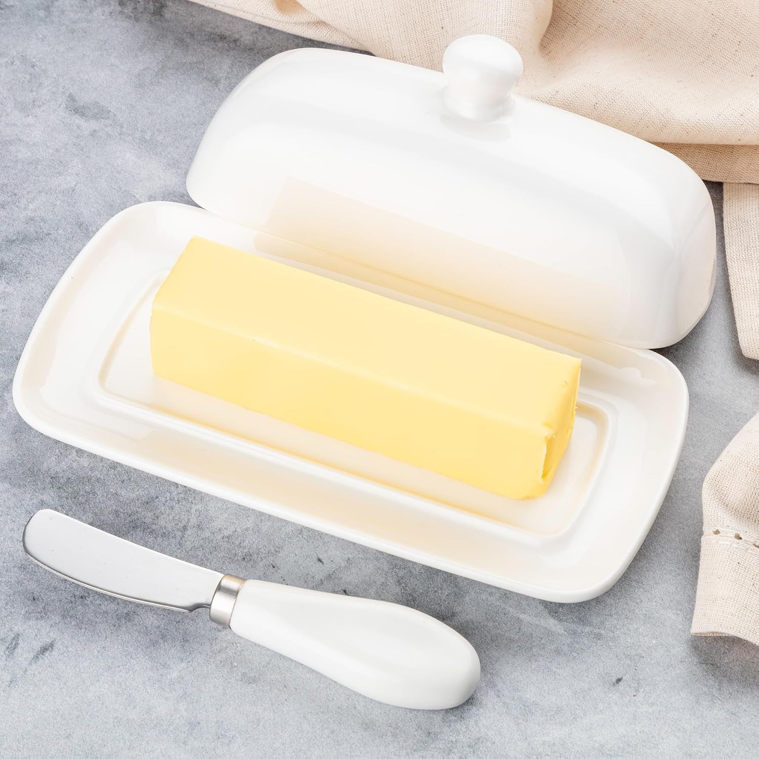 ceramic-butter-dish-with-lid-for-countertop-stainless-steel-knife-keeps-butter-soft-fresh-white-butter-dish-with-easy-grip-knob-durable-everyday-butter-holder-for-home-white