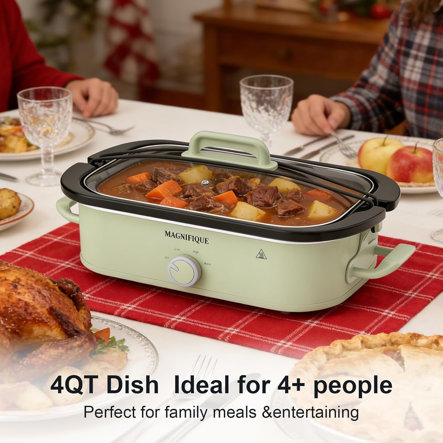 magnifique-4-quart-slow-cooker-with-ceramic-nonstick-baking-dish-adjustable-temperature-oven-safe-for-lasagna-roasts-dishwasher-safe-stoneware-tempered-glass-lid-compact-crock-pot-sage