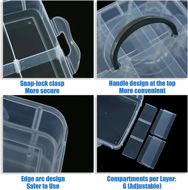 2Pack 3-Tier Stackable Bead Storage Container Box 18 Compartments Organizer5