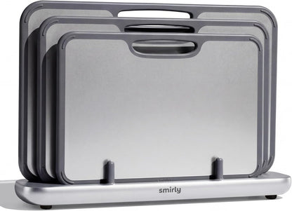 Titanium Cutting Board for Kitchen, with Holder, 3 Pack, Silver | Food-Grade Titanium Surface with a Non-Porous, Double-Sided Design for Easy Cleaning and Hygienic Food Prep1