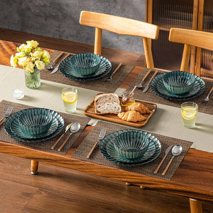 12 Pieces Dinnerware Sets for 4, Ceramic Plates and Bowls Sets6