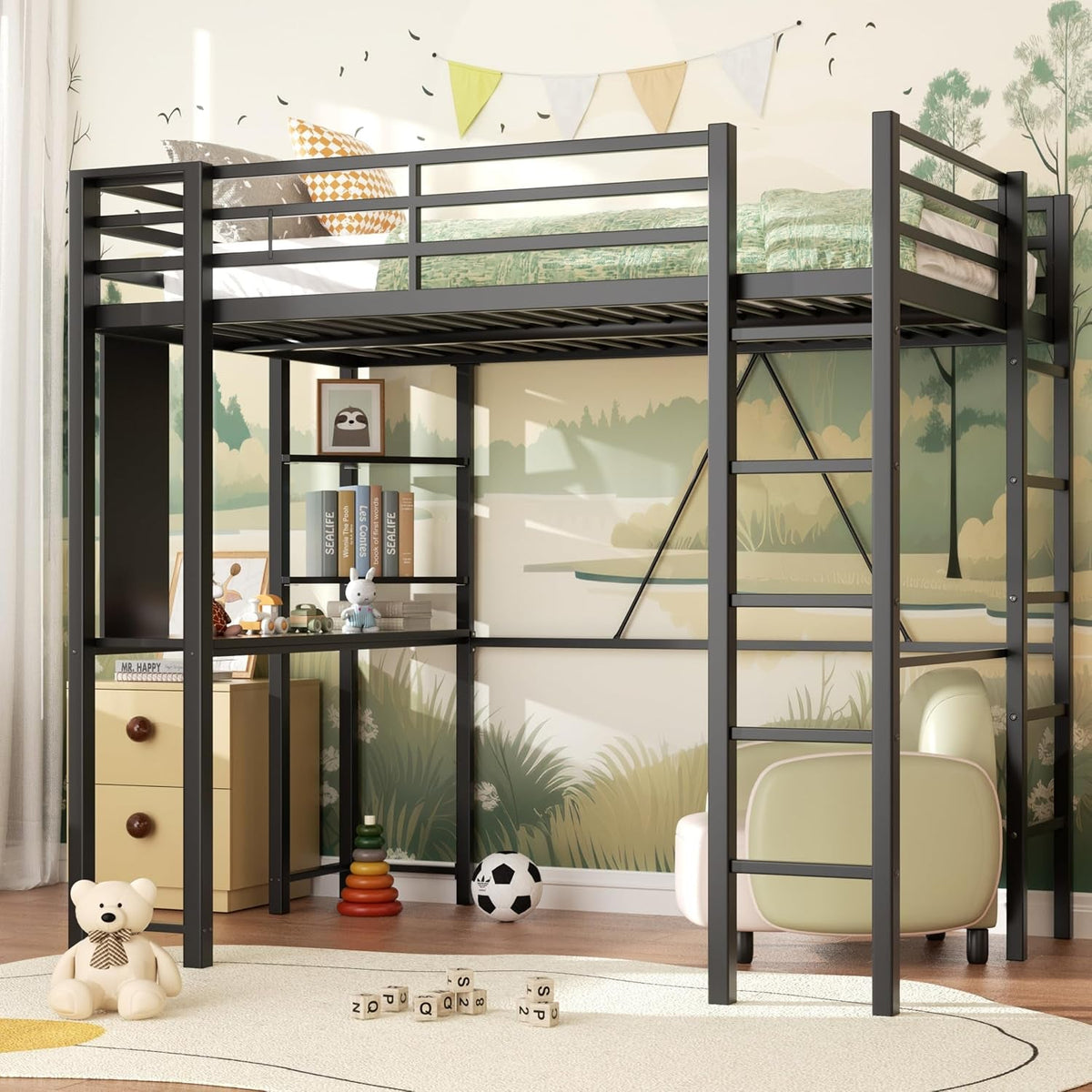 loft-bed-full-size-with-desk-and-storage-shelves-frame-with-2-side-ladders-for-kids-teens-adults-spcace-saving-noise-free-and-anti-tilt-design-black
