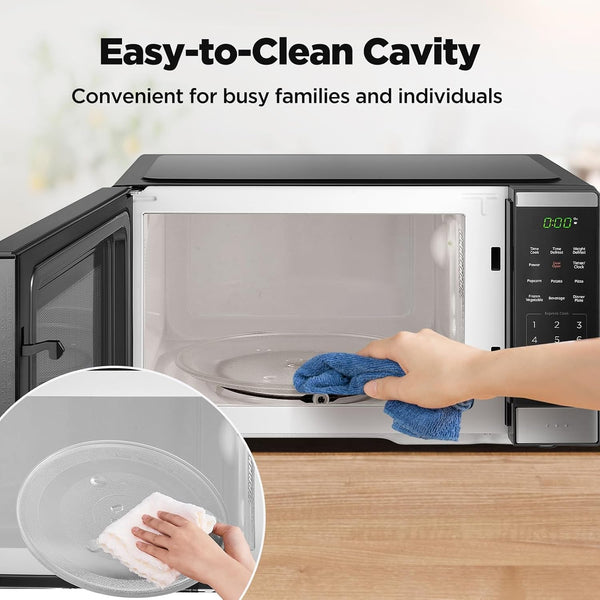 BLACK+DECKER Countertop Microwave Oven 0.9 Cu Ft, 6 Auto Menus, Child Lock, Memory Function, 10 Power Levels, Easy One-Touch Start, Digital Panel, 900W9