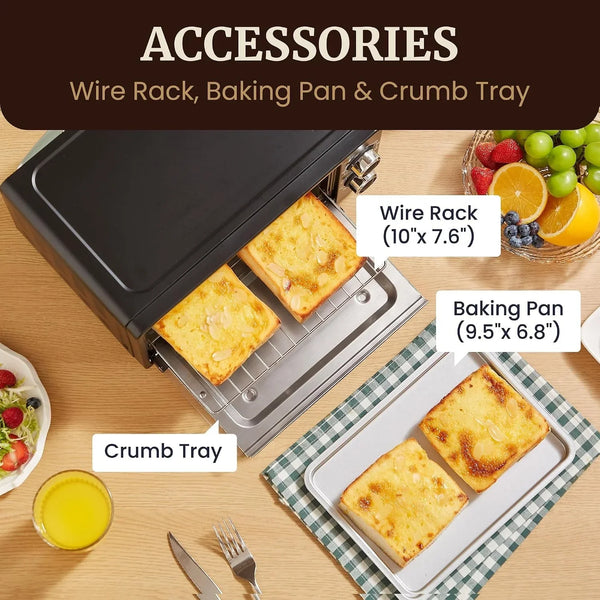 ETO490 9L/4-Slice Oven, 30-Min Timer, Adj. Temp, Black | Includes Baking Pan & Wire Rack - Bake, Broil & Toast Functions for Dorms and Rvs - Countertop Design6