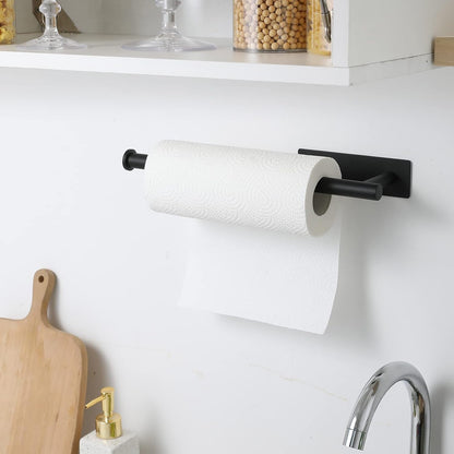 under Cabinet Paper Towel Holder for Kitchen, Adhesive, Black7