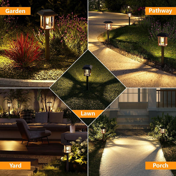 Solar Pathway Lights Outdoor 4 Pack, 25 Lumens Solar Garden Lights9
