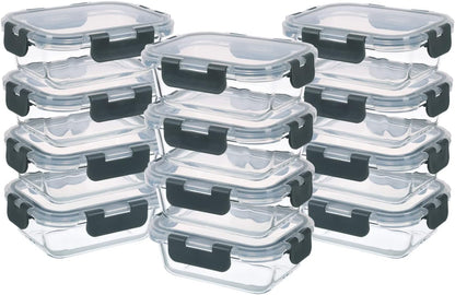 24-Piece Small Glass Food Storage Containers with Lids Airtight, 1.5 Cup Meal Prep Containers Set, Microwave&Dishwasher Safe, Leak-Proof, Bpa-Free, Grey1
