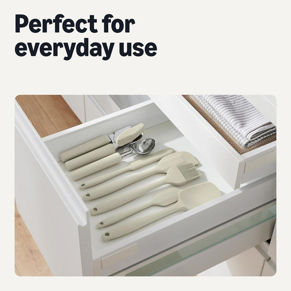 Silicone Spatulas, 5-Piece Set, Heat-Resistant, Food-Grade, Bpa-Free, Non-Slip Handle, Safe for Nonstick Cookware, Dishwasher-Safe, Linen Gray6
