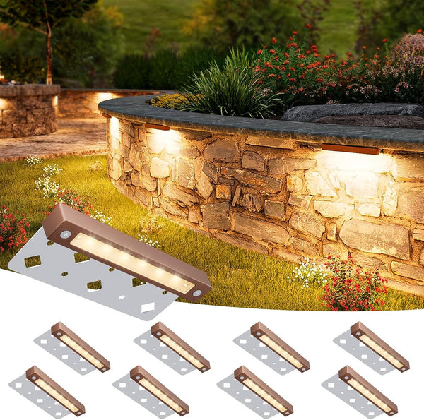 7 Inch Retaining Wall Lights, 2700K Hardscape Lighting, 8 Pack1
