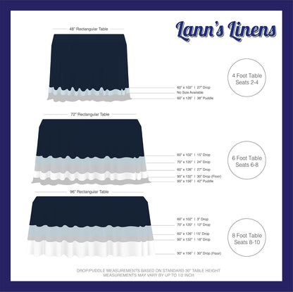 90 X 156 Inch Rectangular Tablecloth, Washable Polyester Fabric Table Cloth for Dining Tables, Parties, Restaurant, Weddings - Navy Blue6