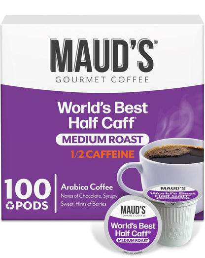 Half Caff Medium Roast Coffee Pods, 100Ct | Half-Caffeinated Medium Roast Coffee in Single Serve Pods – Compatible with Keurig Coffee Makers1