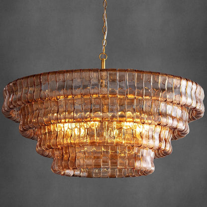 Large Chandelier, 36" Gold Chandelier for Dining Room, 6-Light round Drum Kitchen Island Hanging Light Fixture Perfect for Living Room, Bedroom,Kitchen, Foyer1