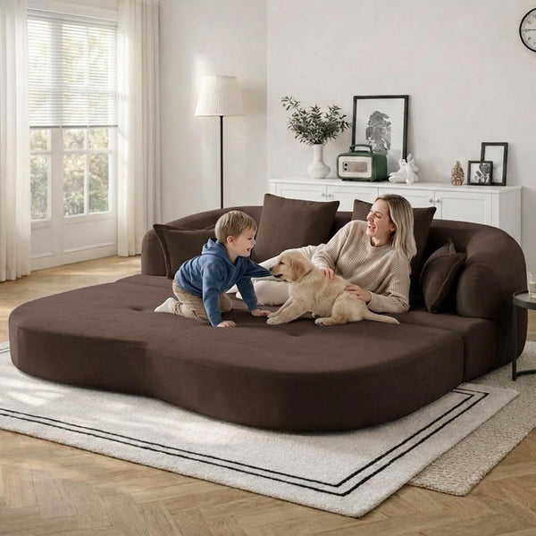 70" Convertible Sofa Bed, Chenille Boneless Comfortable Sleeper Futon2