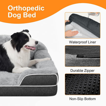 Orthopedic Dog Bed for Large Dogs, 35"X25", Washable Pet Couch Bed6