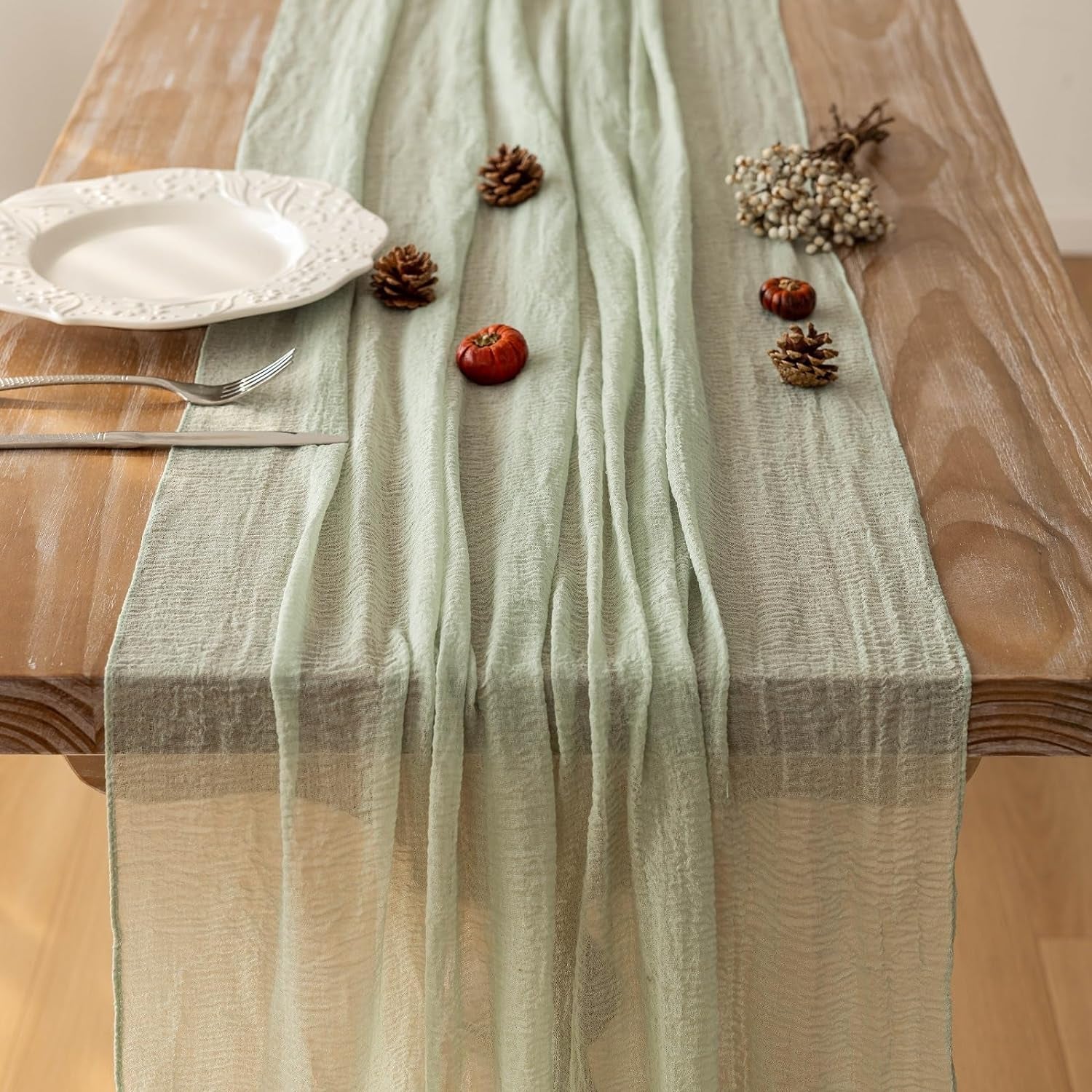 sage-green-cheesecloth-table-runner-120-inches-fall-party-home-decorations-for-wedding-baby-shower-bridal-shower-birthday-engagement-party-10ft-sheer-rustic-boho-farmhouse-dining-holiday-decor