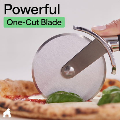 GORILLA GRIP Patented Stainless Steel Large Pizza Cutter Wheel, Black | Extra Sharp Blade, Slip Resistant Handle with Thumb Guard, Slice Thick or Thin Pizzas, Pies, Pastries in Seconds, 9 Inch4