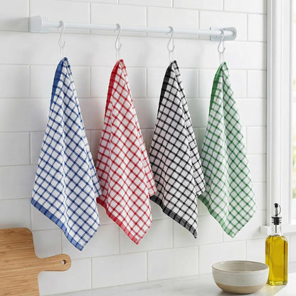 Premium Dish Towels for Kitchen, 8 Pack, 16X26 - 100% Cotton Kitchen Towels with Hanging Loop, Ultra Absorbent and Thick 410 GSM, Multicolor8