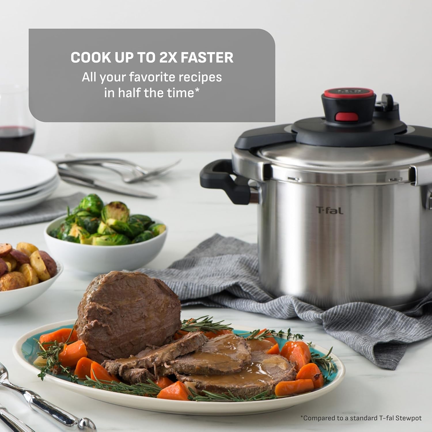 clipso-stainless-steel-pressure-cooker-6-3-quart-recipe-book-steam-basket-easy-open-lid-secure-locking-system-adjustable-pressure-valve-induction-cookware-pots-and-pans-kitchen-silver