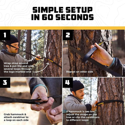 Camping Hammock – up to 500Lbs Portable Hammock with Tree Straps - Travel, Backpacking, Hiking, Outdoors Camping Gear - Single or Double5