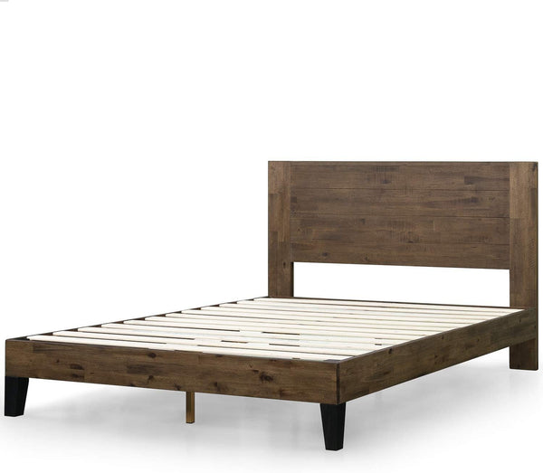 Tonja Wood Platform Bed Frame with Headboard, Mattress Foundation with Wood Slat Support, No Box Spring Needed, Easy Assembly, Queen1