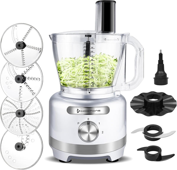 16 Cup Food Processor Large, 9-In-1 Vegetable Chopper with 7 Blades for Shredding, Slicing, French Fry Cutting, Meat Grinding, Dough Kneading, 3 Speeds, Dishwasher Safe (Silver, 16 Cup)1