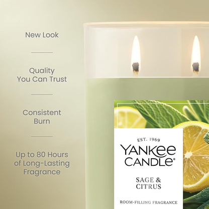 Large Tumbler Scented Candle with up to 80 Hour Burn Time, Premium Plant Wax Blend for Consistent Burn, 20 Oz Tumbler Candle with Room Filling Fragrance, Sage & Citrus3