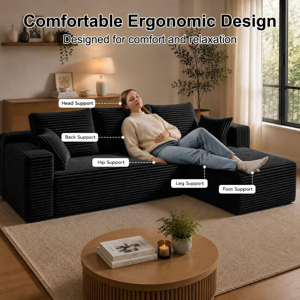 106" Boneless Couches for Living Room,Modular Sectional Sofa7