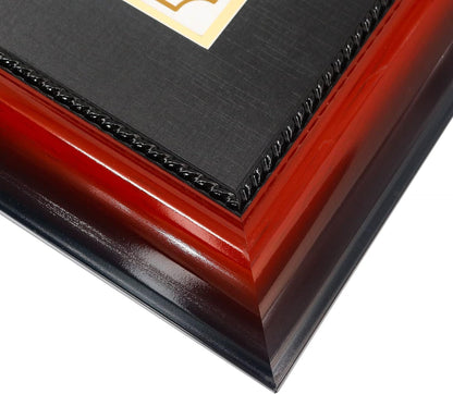 11X14 Diploma Degree Frame with Mat or Display 15X18 Certificates without Mat,Solid Wood,Cherry Finish with Intricate Black Rope Detail,Uv Protection Acrylic5