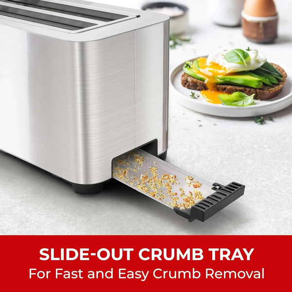 Mueller Ultratoast Stainless Steel Toaster 4 Slice – Extra-Wide 1.6" Slots | for Artisan Bread, Bagels & Frozen Waffles, 6 Browning Levels, LED Display, Cancel/Defrost/Reheat, Removable Crumb Tray7