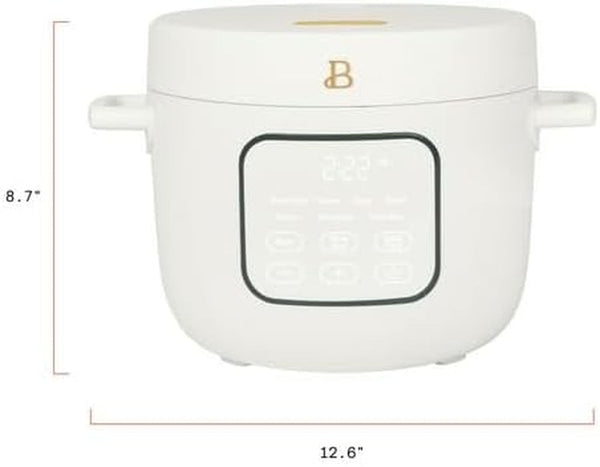 Beauty 14-Cup Cooked Electric Rice & Grain Cooker, 6-Cup Uncooked Capacity, Ceramic Nonstick Coating, Multi-Grain Cooking, Automatic Keep Warm (White Icing)8