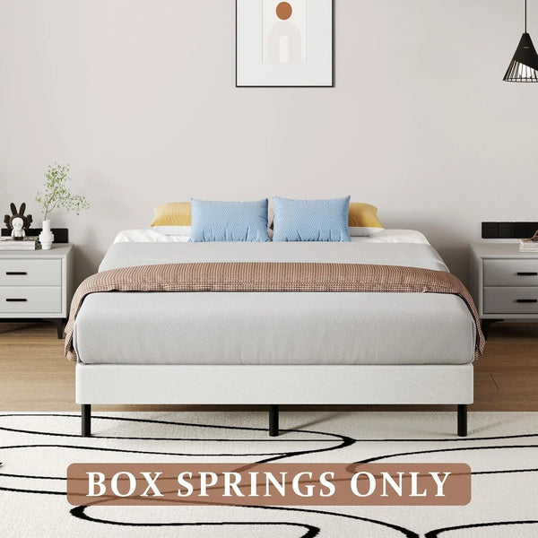 Queen Size Box Springs - 5 Inch Low Profile Mattress Foundation No Noise Heavy Duty Metal Basics Bed Base with Clean Fabric Cover, Easy Assembly7