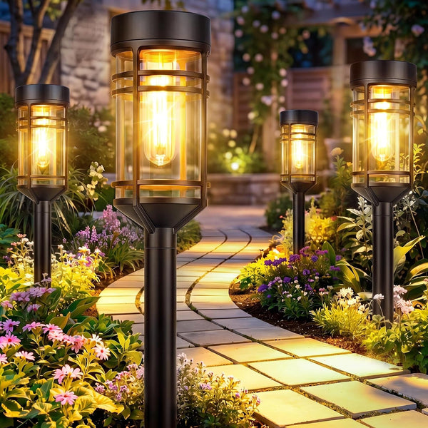 Solar Pathway Lights Outdoor 8 Packs, Solar Garden Lights IP65 Waterproof, LED Solar Powered Path Light Auto On/Off, Landscape Lighting for Yard Walkway Driveway Porch outside Decor1