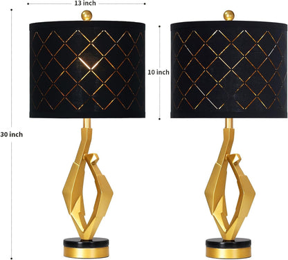 30" Tall Black and Gold Table Lamp for Living Room Bedroom Single6