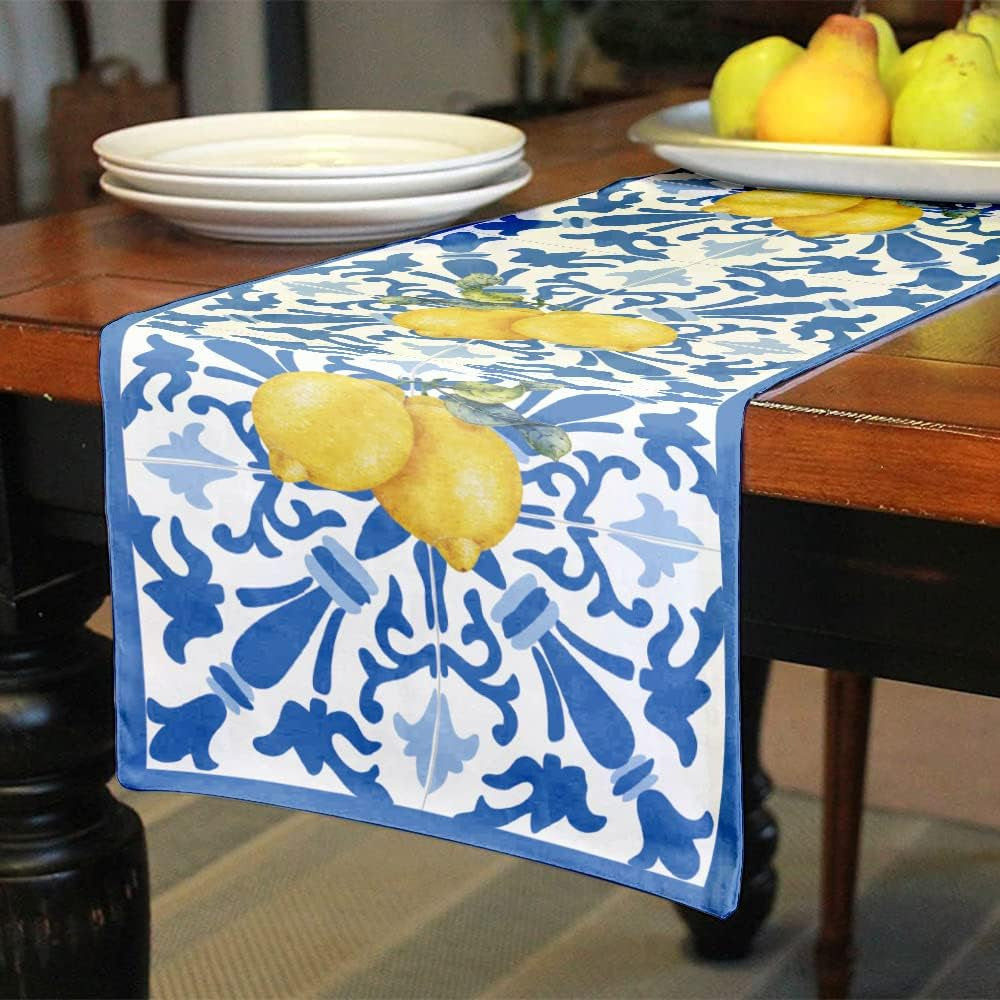 italy-blue-tiles-runner-decorative-italian-lemons-summer-table-runner-decorations-for-dining-room-kitchen-dresser-decor-for-party-holiday-housewarming-gifts-for-women-couple-new-home-13x72-inches