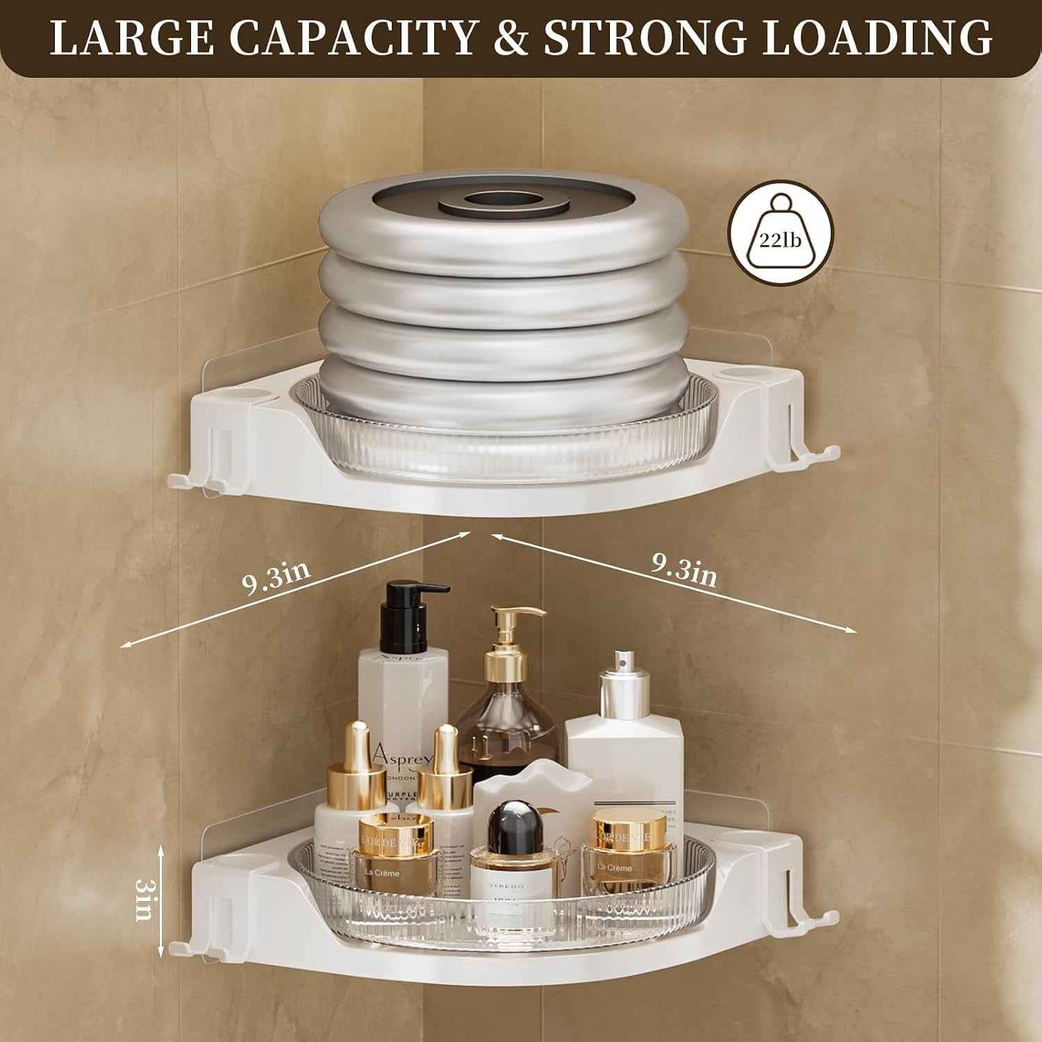 corner-shower-2-tier-caddy-lazy-susan-organizer-360-rotating-corner-shelf-wall-mounted-with-no-drilling-shelves-for-bathroom-dorm-and-kitchen-white