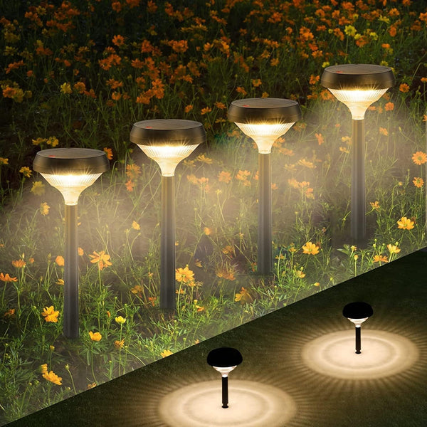 Solar Lights Outdoor 8 Pack, Solar Pathway Lights Warm White1
