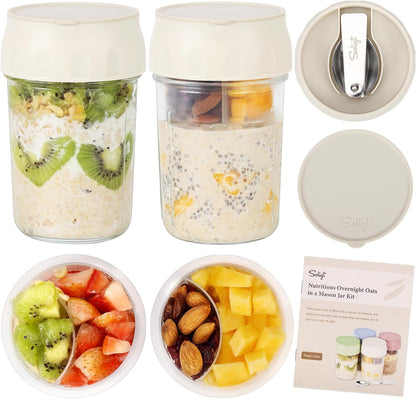 2 Pack Overnight Oats Containers with Lids (Oat White/Oat White)1