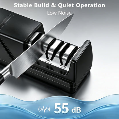 Electric Knife Sharpener for Kitchen, 3-Stage System with 15° Guide5